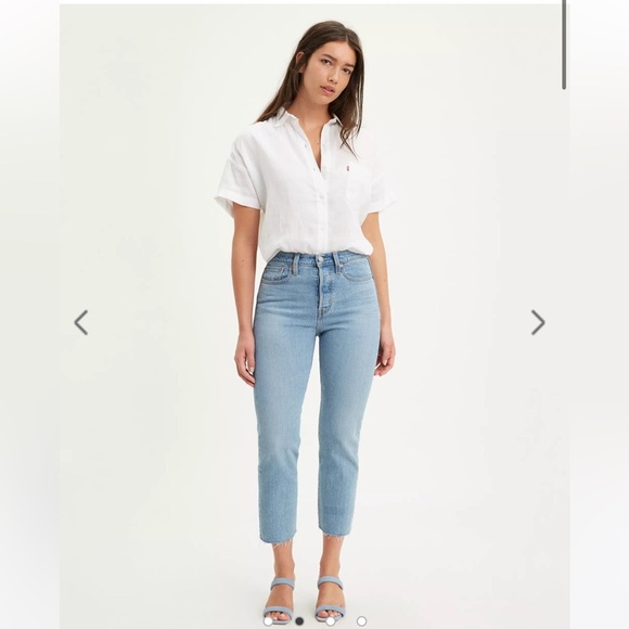 Levi's Denim - Levi’s Wedgie High Rise Light Blue Raw Hem Ankle Jeans